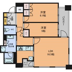 クラッシィタワー淀屋橋の物件間取画像